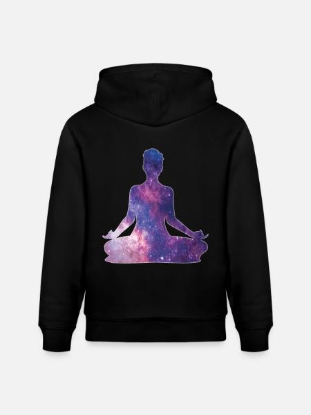 Yoga Meditation Universe - Stanley/Stella CRUISER Unisex Organic Hoodie - black