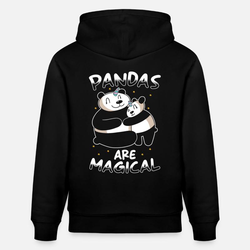 Panda Einhorn Panda - Stanley/Stella Unisex Bio-Hoodie CRUISER  - Schwarz