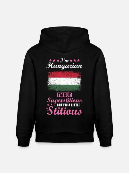 Hungarian Mrs. Superstitious Stitious - Stanley/Stella CRUISER Unisex Organic Hoodie - black