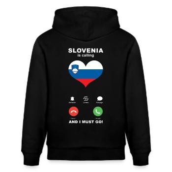 La Slovénie appelle Slovenia Heart Souvenir - Sweat à capuche bio CRUISER Stanley/Stella Unisexe - noir - Dos - Alina (178cm)