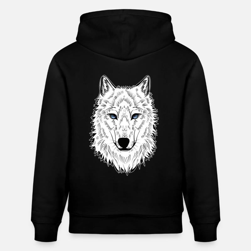 Loup polaire Yeux bleus - Sweat à capuche bio CRUISER Stanley/Stella Unisexe - noir