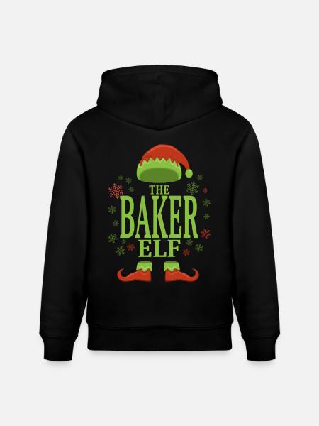 Baker Christmas Elf - Stanley/Stella CRUISER Unisex Organic Hoodie - black