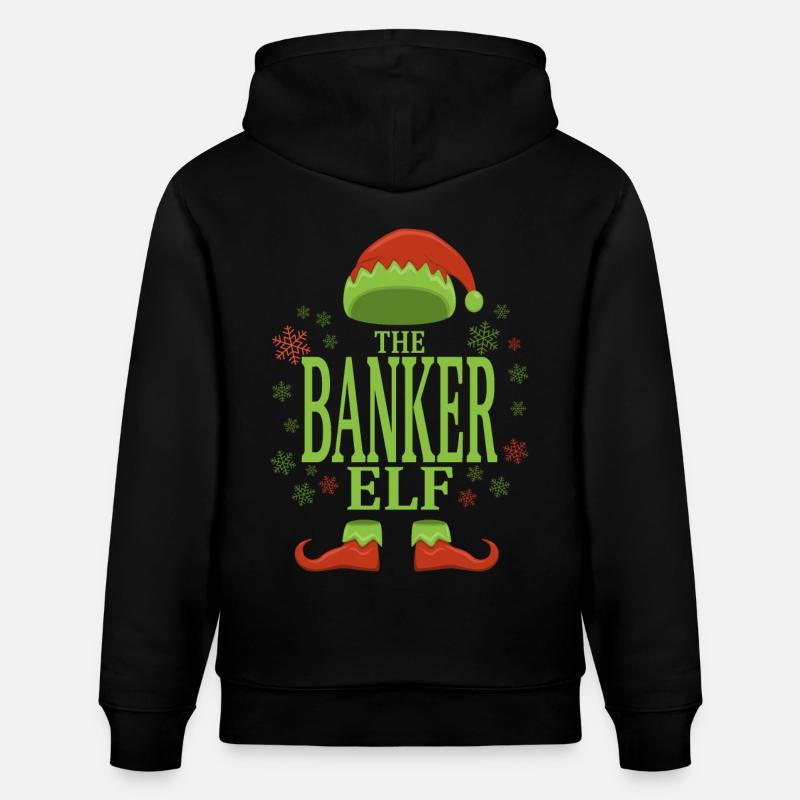 Elfe de Noël banquier - Sweat à capuche bio CRUISER Stanley/Stella Unisexe - noir