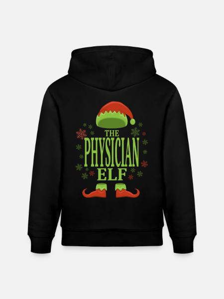 Doctor Christmas Elf - Stanley/Stella CRUISER Unisex Organic Hoodie - black