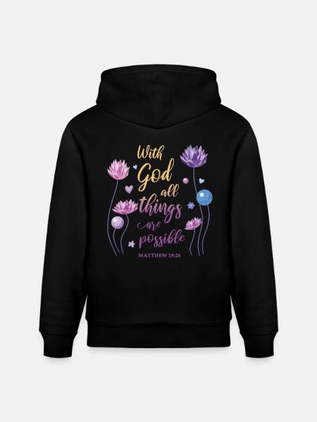 Religious Quote Christian Gift - Stanley/Stella CRUISER Unisex Organic Hoodie - black