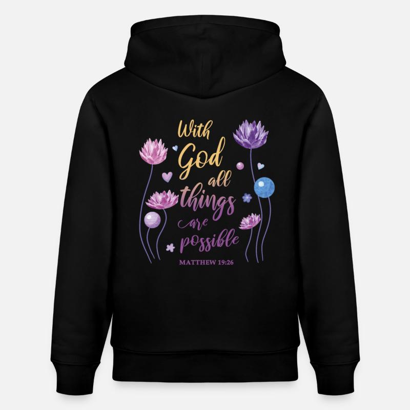 Citation religieuse Don chrétien - Sweat à capuche bio CRUISER Stanley/Stella Unisexe - noir