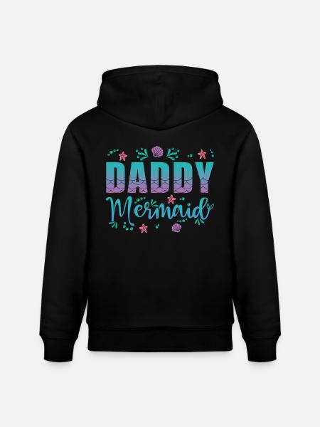 Papa Mermaid - Stanley/Stella CRUISER Unisex Organic Hoodie - black