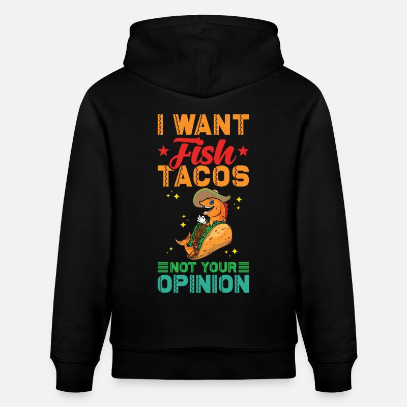 Tacos au poisson - Sweat à capuche bio CRUISER Stanley/Stella Unisexe - noir