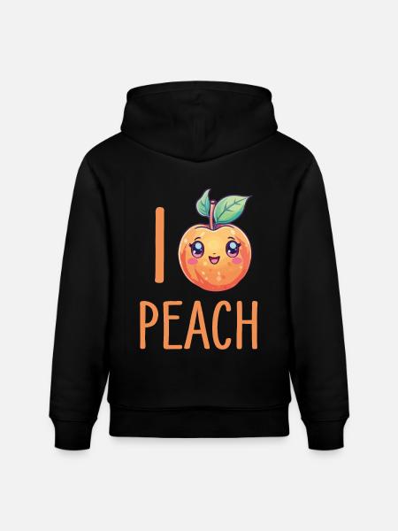 Peach Kawaii - Stanley/Stella CRUISER Unisex Organic Hoodie - black
