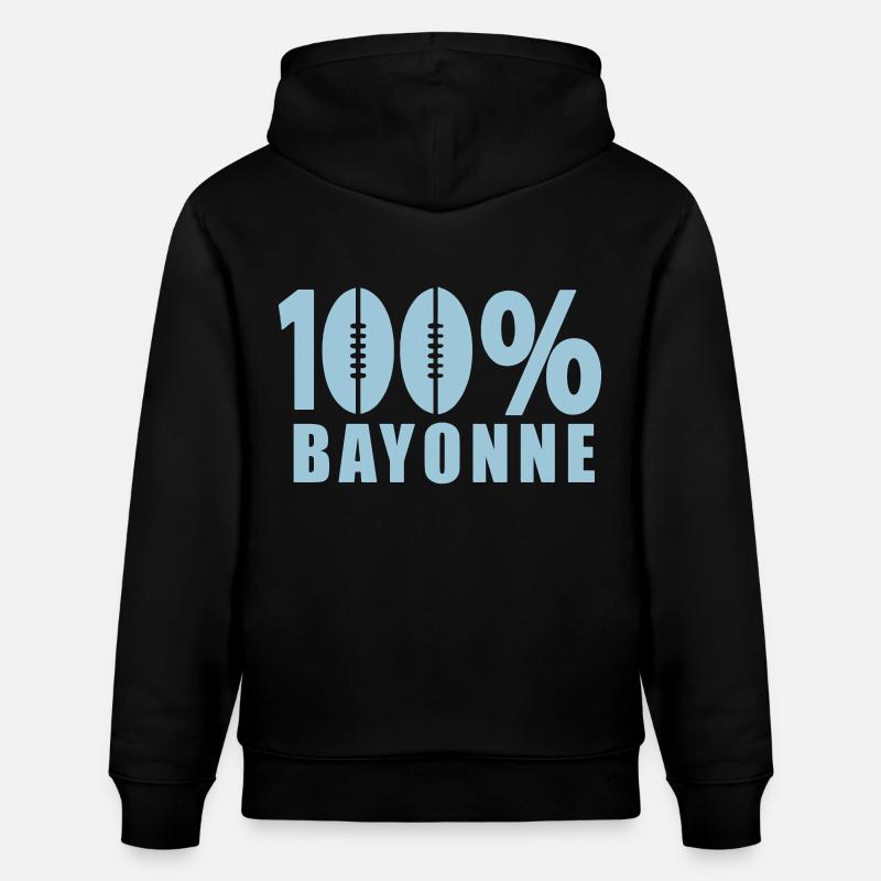 100 % Bayonne ballon rugby - Sweat à capuche bio CRUISER Stanley/Stella Unisexe - noir