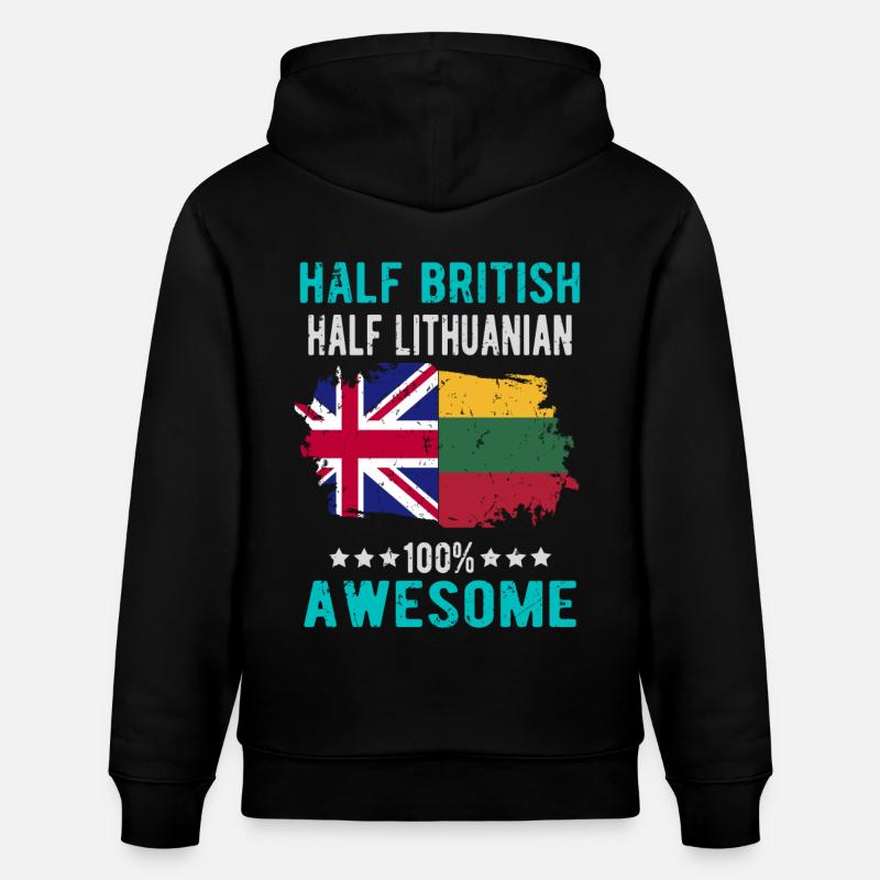 Halb Brite Halb Litauer - Stanley/Stella Unisex Bio-Hoodie CRUISER - Schwarz