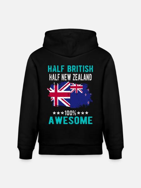 Halb Brite Halb Neuseeländer - Stanley/Stella Unisex Bio-Hoodie CRUISER  - Schwarz