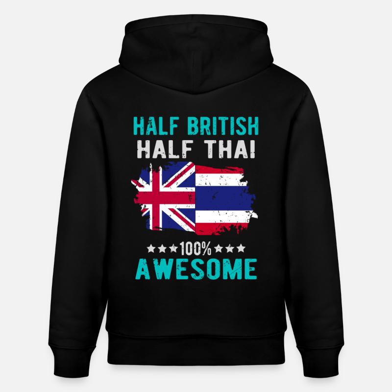 Halb Brite Halb Thailänder - Stanley/Stella Unisex Bio-Hoodie CRUISER  - Schwarz