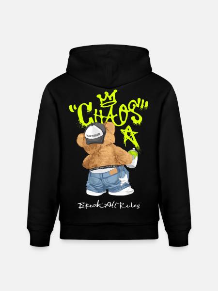 Chaos Bear Graffiti Break All Rules - Stanley/Stella CRUISER Unisex Organic Hoodie - black