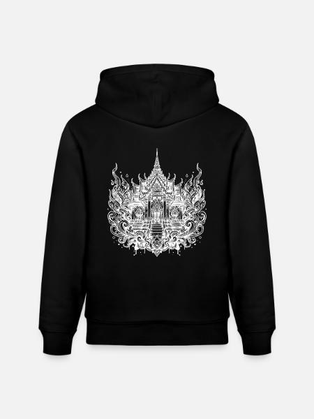 Classic Thailand temple - Stanley/Stella CRUISER Unisex Organic Hoodie - black