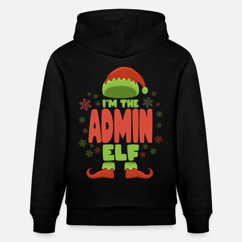 Admin Elfe de Noël - Sweat à capuche bio CRUISER Stanley/Stella Unisexe - noir