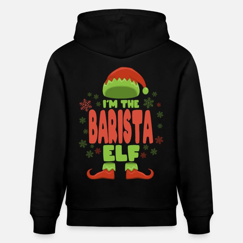Barista Elfe de Noël - Sweat à capuche bio CRUISER Stanley/Stella Unisexe - noir