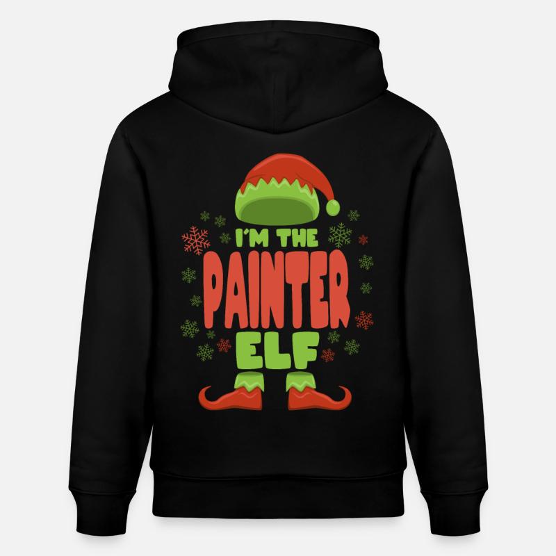 Peintre elfe de Noël - Sweat à capuche bio CRUISER Stanley/Stella Unisexe - noir