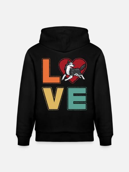 Husky Love - Stanley/Stella CRUISER Unisex Organic Hoodie - black