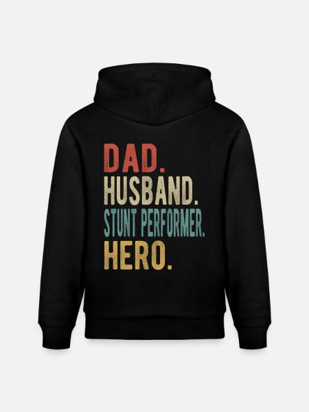 Stuntman Papa Husband Hero - Stanley/Stella CRUISER Unisex Organic Hoodie - black
