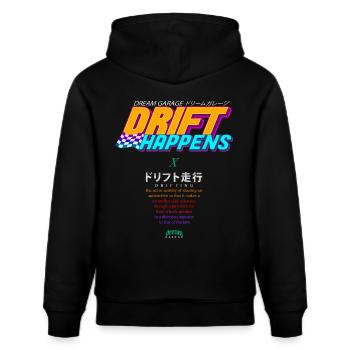 Drift happens | dream Artworks - Stanley/Stella Unisex Bio-Hoodie CRUISER  - Schwarz - Hinten - Alina (178cm)