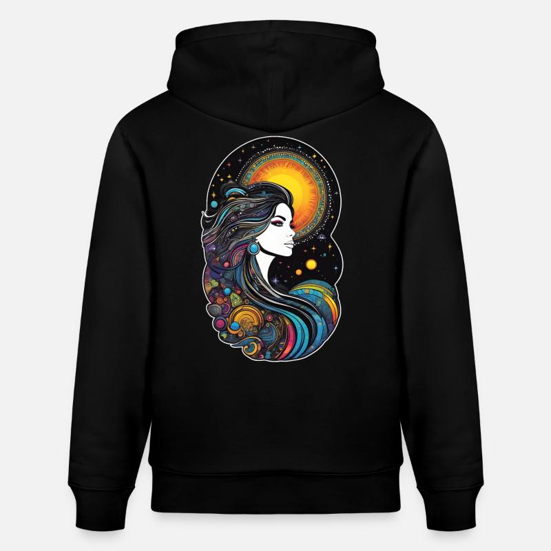 Kosmische Göttin der Schöpfung - Stanley/Stella Unisex Bio-Hoodie CRUISER  - Schwarz