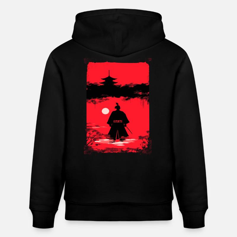 Samouraï au clair de lune - Sweat à capuche bio CRUISER Stanley/Stella Unisexe - noir