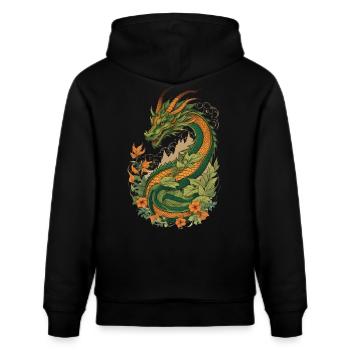 Jardin mystique des dragons - Sweat à capuche bio CRUISER Stanley/Stella Unisexe - noir - Dos - Alina (178cm)