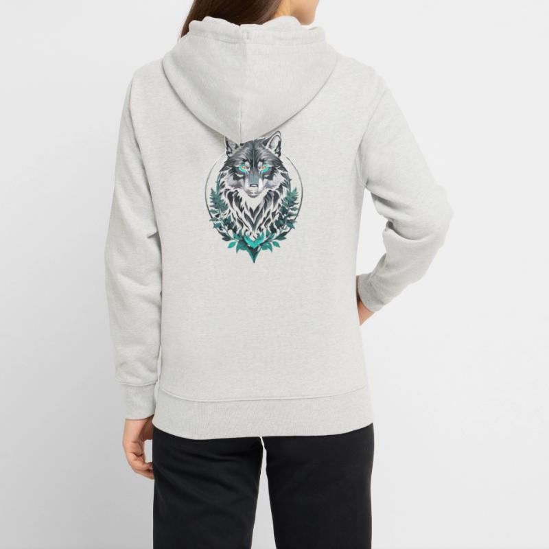 Forest Arctic Wolf Stanley/Stella CRUISER Unisex Organic Hoodie