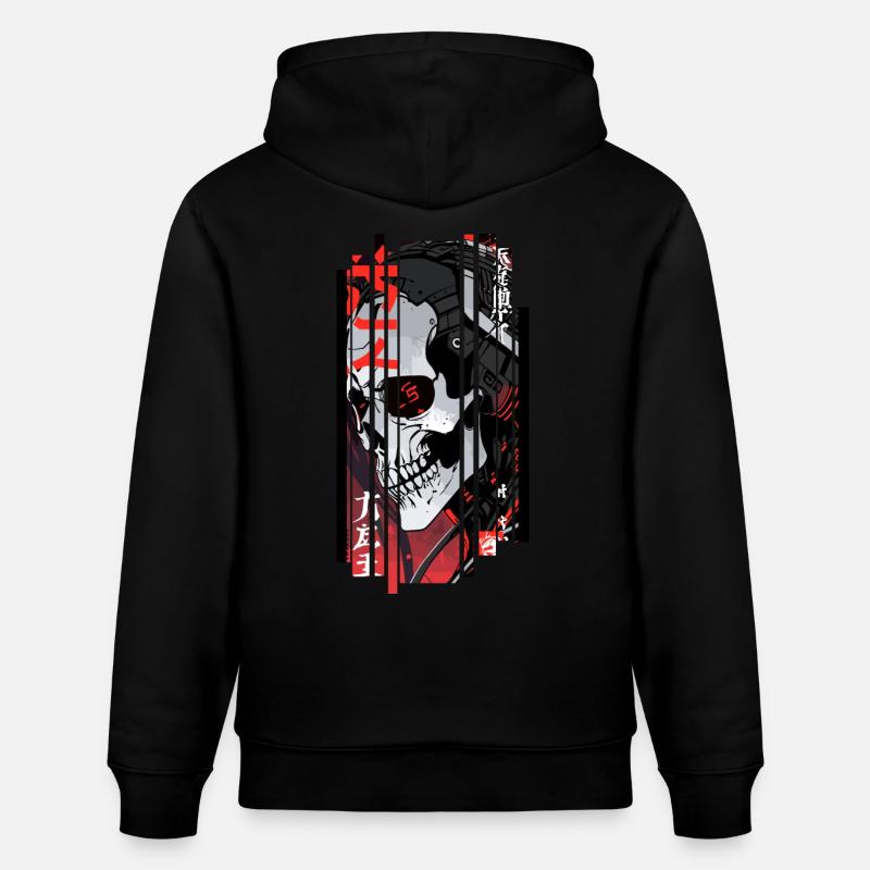 Cyborg crane noir kanji - Sweat à capuche bio CRUISER Stanley/Stella Unisexe - noir