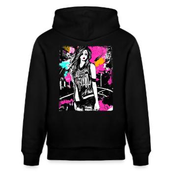 Art audacieux de la mode de rue - Sweat à capuche bio CRUISER Stanley/Stella Unisexe - noir - Dos - Alina (178cm)