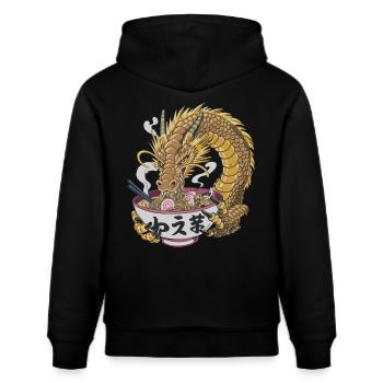 Legendärer Ramen-Fresser - Stanley/Stella Unisex Bio-Hoodie CRUISER  - Schwarz - Hinten - Alina (178cm)
