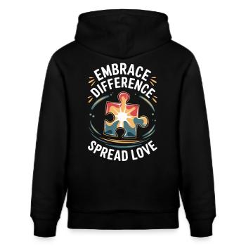 Autismus - Einzigartig ist wunderschön - Stanley/Stella Unisex Bio-Hoodie CRUISER  - Schwarz - Hinten - Alina (178cm)