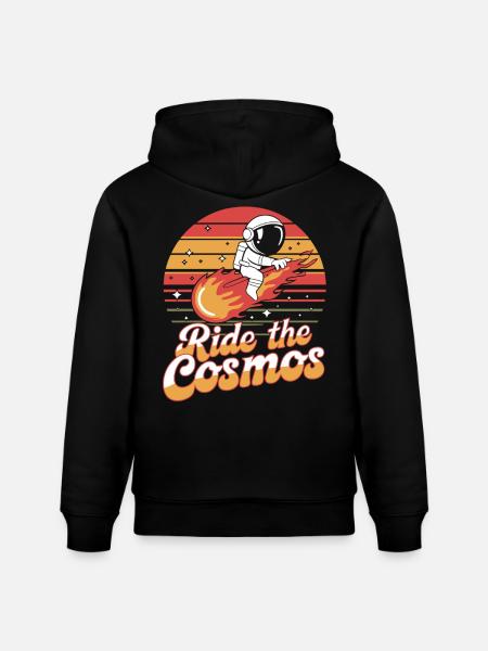 Astronaut reitet durch den Kosmos - Stanley/Stella Unisex Bio-Hoodie CRUISER  - Schwarz