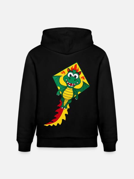 Cute Flying Kite - Stanley/Stella CRUISER Unisex Organic Hoodie - black
