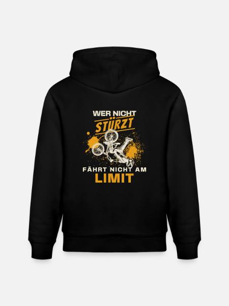 Om du inte kraschar, kör du inte på gränsen | BMX | Smärta - Ekologisk luvtröja CRUISER unisex från Stanley/Stella - svart