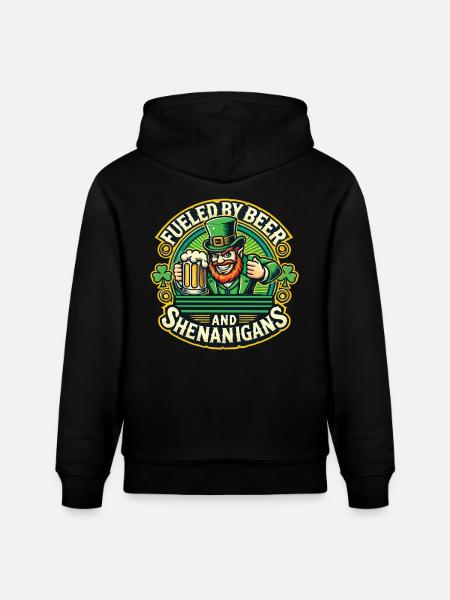 Saint-Patrick : Bière et farce - Sweat à capuche bio CRUISER Stanley/Stella Unisexe - noir