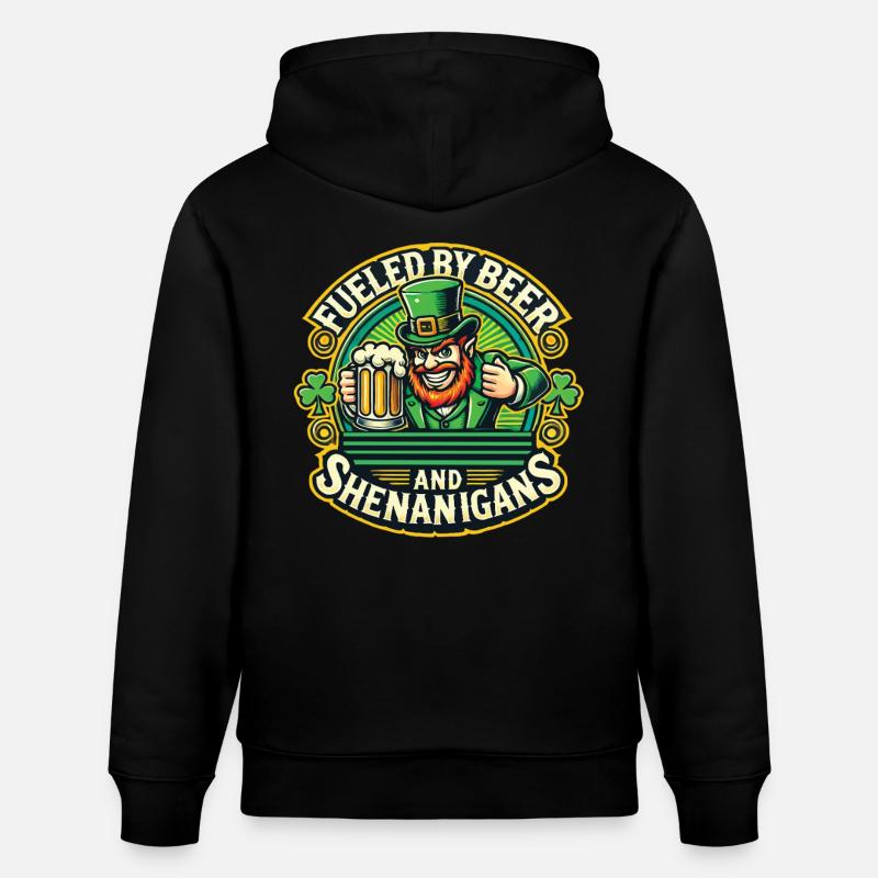 Saint-Patrick : Bière et farce - Sweat à capuche bio CRUISER Stanley/Stella Unisexe - noir