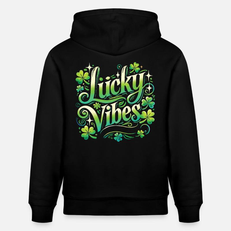 Saint-Patrick Lucky Vibes Design - Sweat à capuche bio CRUISER Stanley/Stella Unisexe - noir
