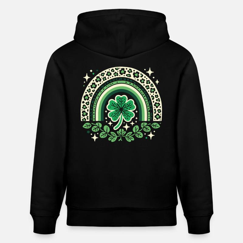 Saint-Patrick trèfle arc-en-ciel design - Sweat à capuche bio CRUISER Stanley/Stella Unisexe - noir