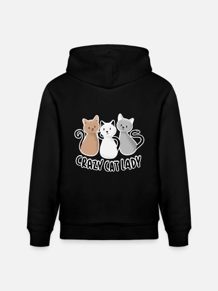 Crazy Cat Lady - Stanley/Stella CRUISER Unisex Organic Hoodie - black