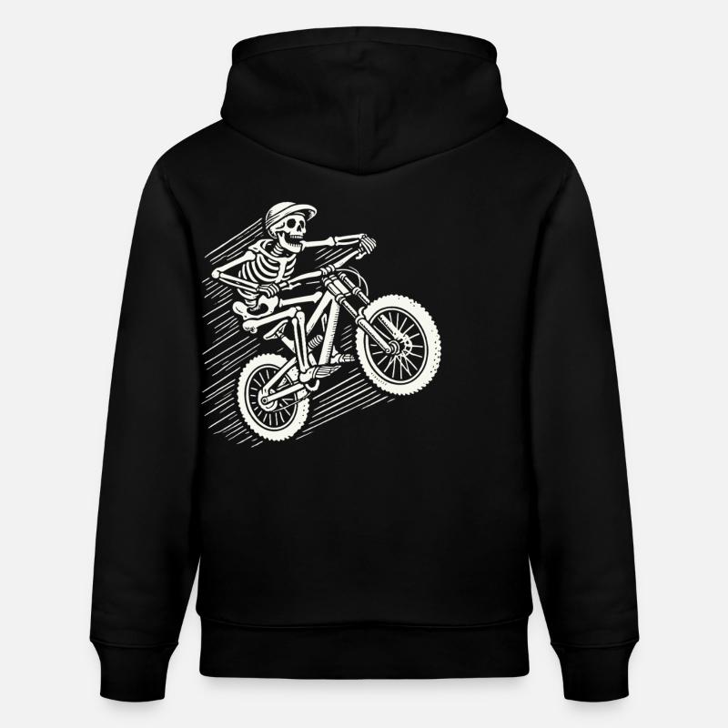 Skeleton Vélo Aventure VTT Rétro - Sweat à capuche bio CRUISER Stanley/Stella Unisexe - noir
