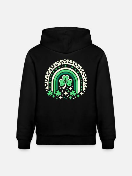 Saint-Patrick trèfle arc-en-ciel chance - Sweat à capuche bio CRUISER Stanley/Stella Unisexe - noir