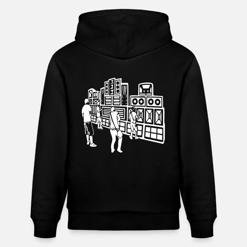 008 système audio 23 - Sweat à capuche bio CRUISER Stanley/Stella Unisexe - noir