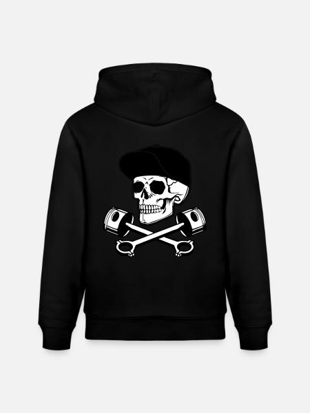 SKULL AND PISTONS - Stanley/Stella CRUISER Unisex Organic Hoodie - black
