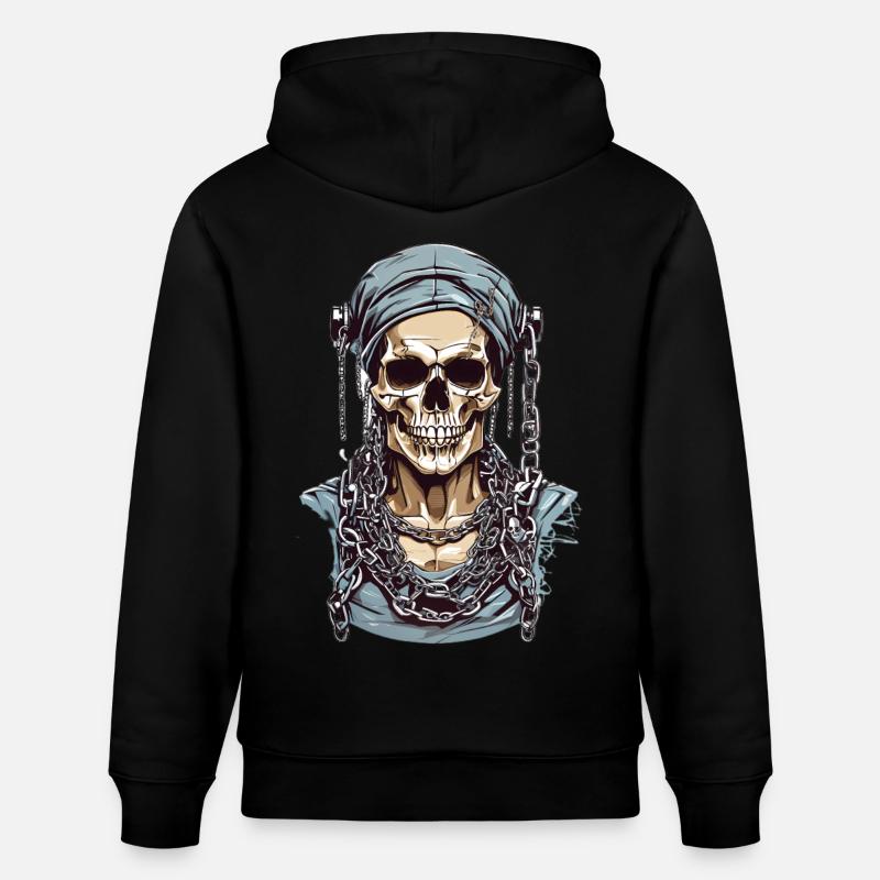 Squelette cool - Sweat à capuche bio CRUISER Stanley/Stella Unisexe - noir
