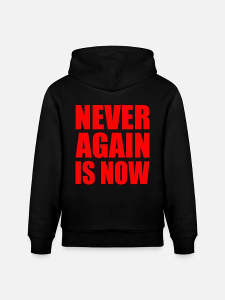 Never again is now - Stanley/Stella CRUISER Unisex Organic Hoodie - black