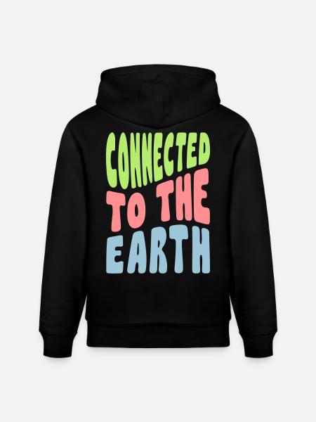 Connected to the Earth - Stanley/Stella CRUISER Unisex Organic Hoodie - black