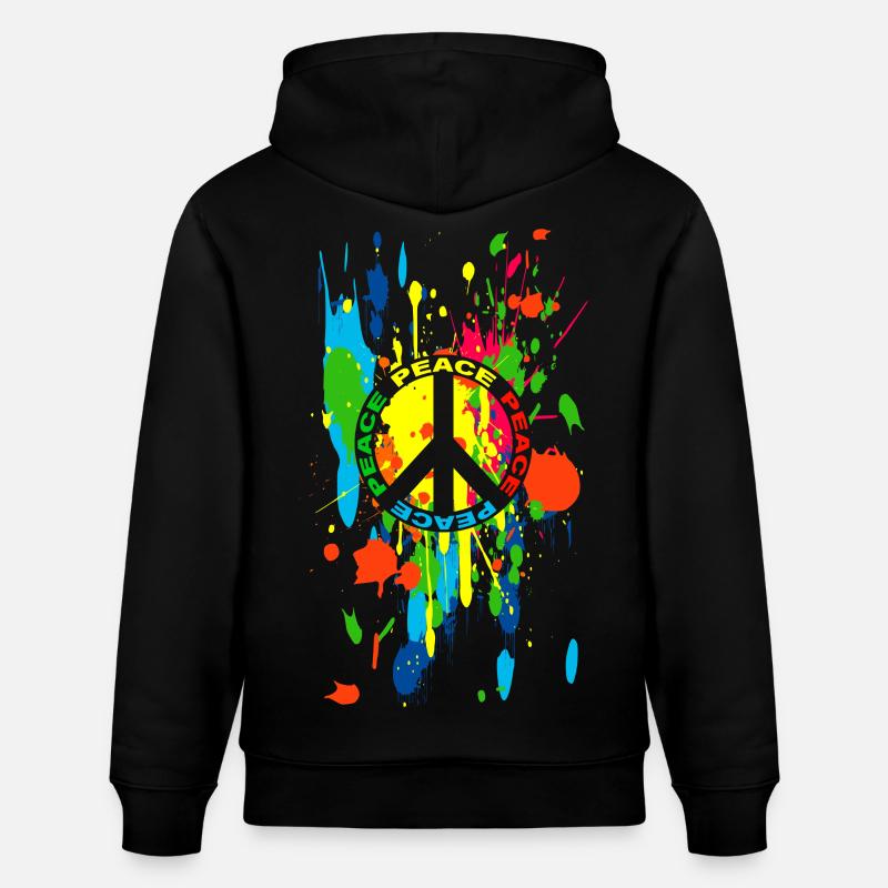 peace symbol 55 - Sweat à capuche bio CRUISER Stanley/Stella Unisexe - noir