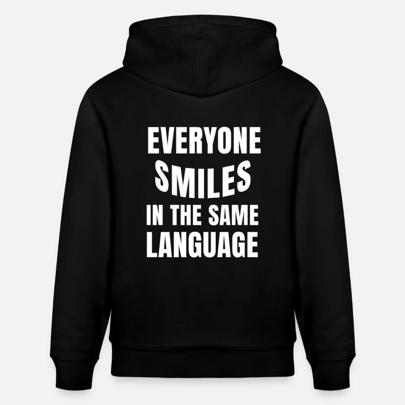 Le sourire relie l’humanité - Sweat à capuche bio CRUISER Stanley/Stella Unisexe - noir